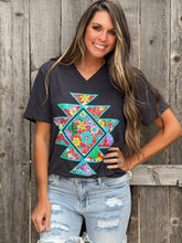 Load image into Gallery viewer, Floral Aztec Tee
