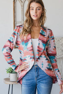 Aztec Print Blazer