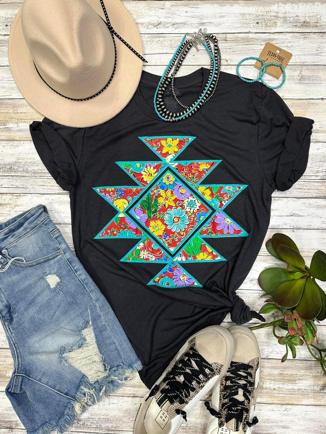 Floral Aztec Tee