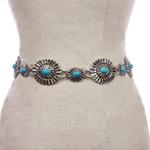 Load image into Gallery viewer, Kids - Silver/Turquoise Concho belt
