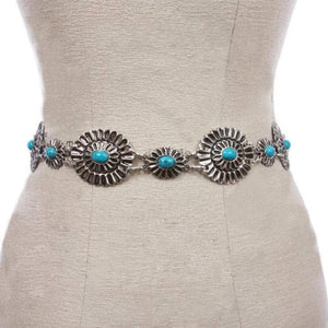 Kids - Silver/Turquoise Concho belt