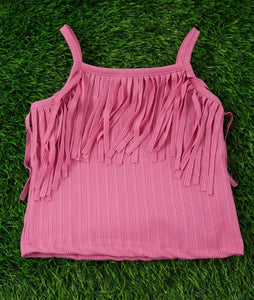 Kids - Pink Fringe Tank