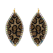 Load image into Gallery viewer, Seed Bead W/Rhinestone Marquise Earrings
