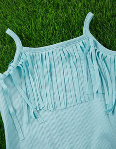 Kids - Blue Fringe Tank