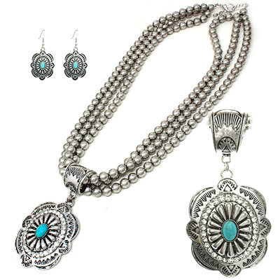 Western Pendant Necklace Set