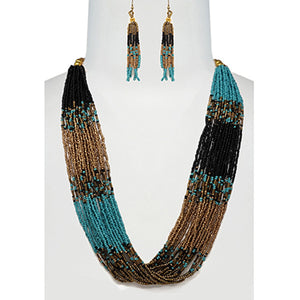 Bead Necklace with Earrings