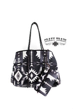 Load image into Gallery viewer, Tote - Black/White Aztec
