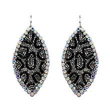 Load image into Gallery viewer, Seed Bead W/Rhinestone Marquise Earrings
