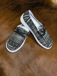 Tribal shoes - Gypsy Jazz - Aztec Black/white