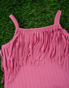 Kids - Pink Fringe Tank