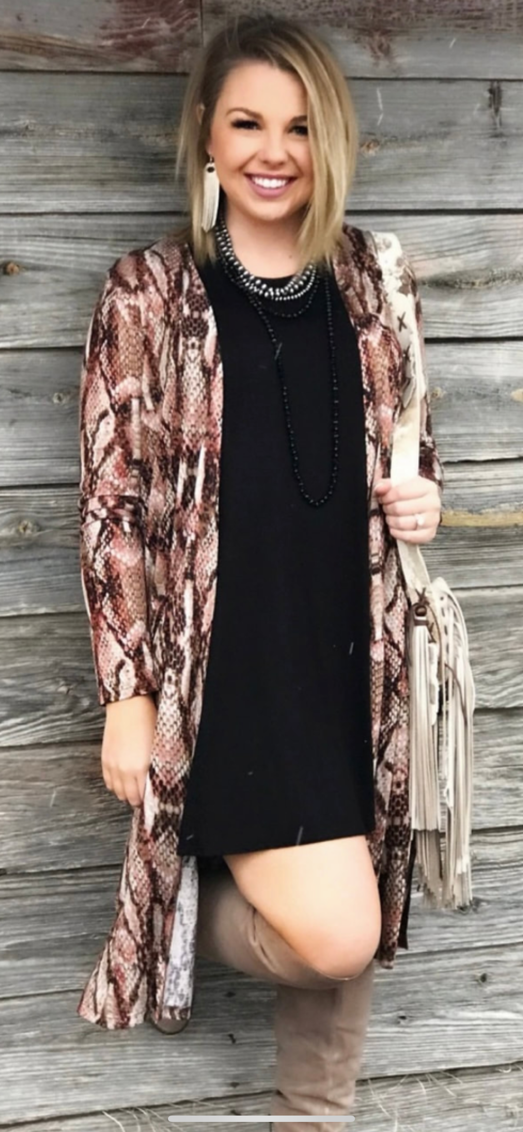 Mauve Snakeskin Kimono