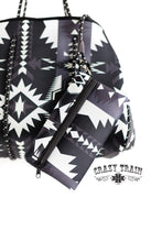 Load image into Gallery viewer, Tote - Black/White Aztec
