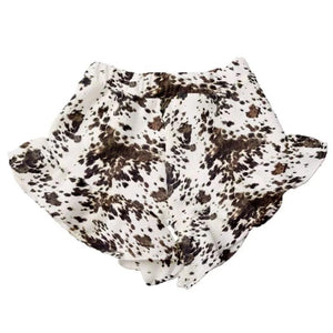 Kids - Cowprint Ruffle Shorts