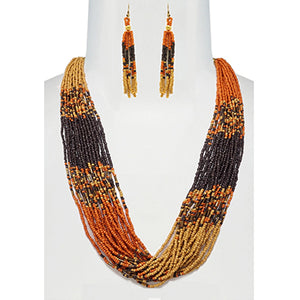 Bead Necklace with Earrings