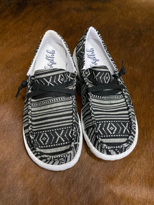 Tribal shoes - Gypsy Jazz - Aztec Black/white