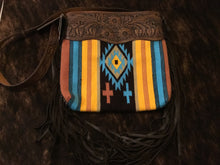 Load image into Gallery viewer, Saddle Blanket Purse - Black/Yellow/Turquoise
