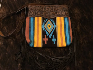 Saddle Blanket Purse - Black/Yellow/Turquoise