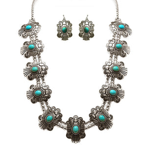 Western Concho Necklace Set