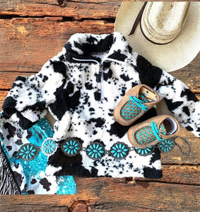 Kids - Cow Print Sherpa