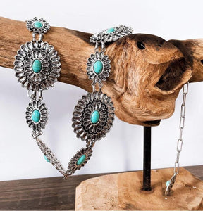 Kids - Silver/Turquoise Concho belt