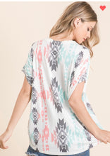 Load image into Gallery viewer, Aztec Dolman Sleeve V Neck Top
