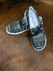 Tribal shoes - Gypsy Jazz - Aztec Black/white